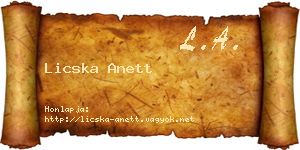 Licska Anett névjegykártya